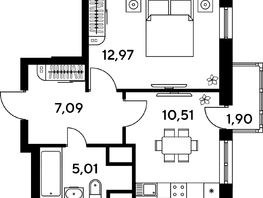 Продается 1-комнатная квартира ЖК Малина Парк, дом 4, 38.18  м², 5130000 рублей