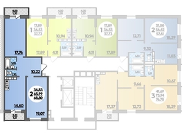 Продается 2-комнатная квартира ЖК Суворовский, литера 01, 68.8  м², 7712480 рублей