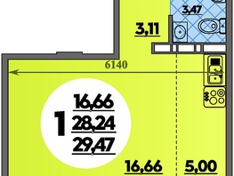 Продается Студия ЖК Суворовский, литера 23, 29.47 м², 4393382 рублей