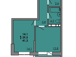 Продается 1-комнатная квартира ЖК Gray (Грэй), кв-л 11-2, 41.3  м², 5596150 рублей