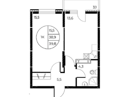 Продается 1-комнатная квартира ЖК Панорама на Театральном, литера 1, 39.8 м², 7004800 рублей