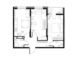 Продается 2-комнатная квартира ЖК Панорама на Театральном, литера 1, 54 м², 7959600 рублей