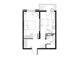 Продается 1-комнатная квартира ЖК Панорама на Театральном, литера 1, 37.9 м², 5779750 рублей