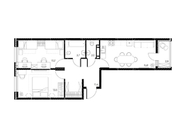 Продается 3-комнатная квартира ЖК Панорама на Театральном, литера 1, 60.6 м², 8423400 рублей