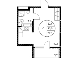 Продается Студия ЖК Панорама на Театральном, литера 1, 27.5 м², 4948500 рублей