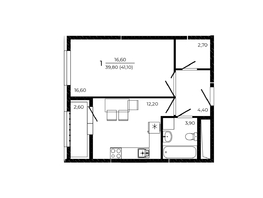 Продается 1-комнатная квартира ЖК ПРИТЯЖЕНИЕ, литер 3, 41.1 м², 5137500 рублей