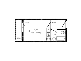 Продается Студия ЖК ПРИТЯЖЕНИЕ, литер 3, 19.8 м², 3663000 рублей
