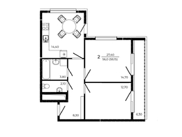 Продается 2-комнатная квартира ЖК ПРИТЯЖЕНИЕ, литер 3, 59.15 м², 7985250 рублей