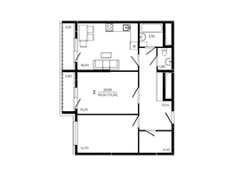 Продается 2-комнатная квартира ЖК ПРИТЯЖЕНИЕ, литер 3, 72.55 м², 9286400 рублей