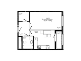 Продается 1-комнатная квартира ЖК ПРИТЯЖЕНИЕ, литер 3, 41.1 м², 5178600 рублей