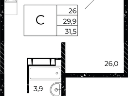 Продается Студия ЖК Флора, литера 2.1, 31.5 м², 4901400 рублей
