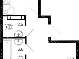 Продается 3-комнатная квартира ЖК Флора, литера 2.1, 64.3 м², 9323500 рублей