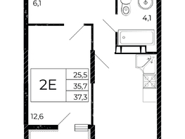 Продается 1-комнатная квартира ЖК Флора, литера 3.1, 37.3 м², 6042600 рублей