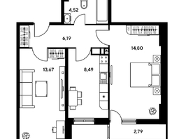 Продается 2-комнатная квартира ЖК Гринсайд, 5.1-5.5, 49.96 м², 7950000 рублей