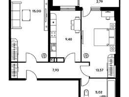 Продается 2-комнатная квартира ЖК Гринсайд, 5.1-5.5, 53.01 м², 7530000 рублей