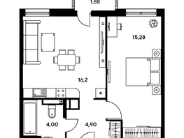 Продается 2-комнатная квартира ЖК Гринсайд, 5.1-5.5, 41.73 м², 5960000 рублей