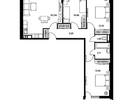 Продается 3-комнатная квартира ЖК Гринсайд, 5.1-5.5, 74.36 м², 9000000 рублей