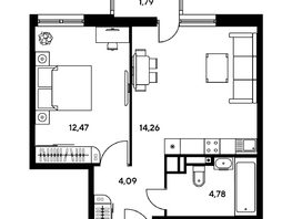 Продается 2-комнатная квартира ЖК Гринсайд, 5.1-5.5, 39.09 м², 5150000 рублей