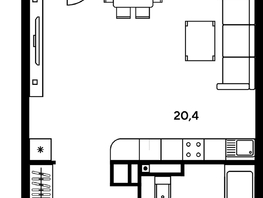 Продается Студия ЖК Гринсайд, 5.1-5.5, 32.76 м², 4560000 рублей