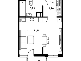 Продается 2-комнатная квартира ЖК Гринсайд, 5.1-5.5, 44.47 м², 7320000 рублей