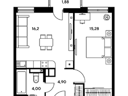 Продается 1-комнатная квартира ЖК Гринсайд, 5.1-5.5, 37 м², 4950000 рублей
