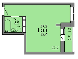 Продается Студия ЖК Gray (Грэй), кв-л 11-2, 32.4 м², 4827600 рублей