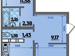 Продается 2-комнатная квартира ЖК Платовский, литер 13, 64.47 м², 7542990 рублей