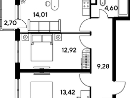 Продается 3-комнатная квартира ЖК Малина Парк, дом 4, 58.4 м², 7370000 рублей