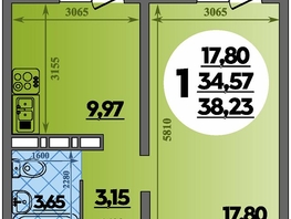Продается 1-комнатная квартира ЖК Суворовский, литера 6, 38.23 м², 5306324 рублей