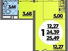 Продается Студия ЖК Суворовский, литера 6, 25.49  м², 3759775 рублей