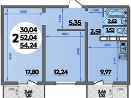 Продается 2-комнатная квартира ЖК Суворовский, литера 6, 54.24  м², 6872208 рублей