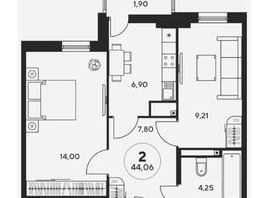 Продается 2-комнатная квартира Нансена ул, 44 м², 5600000 рублей