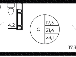 Продается Студия ЖК Флора, литера 1.3, 22.7 м², 3677400 рублей