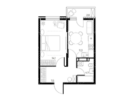 Продается 1-комнатная квартира ЖК Панорама на Театральном, литера 1, 38 м², 6004000 рублей