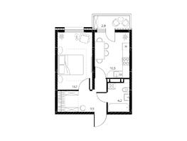 Продается 1-комнатная квартира ЖК Панорама на Театральном, литера 1, 36.2 м², 5737700 рублей