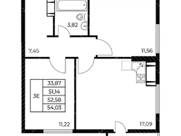 Продается 2-комнатная квартира ЖК Звезда Столицы 2, 54.03 м², 9941520 рублей