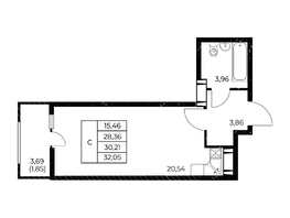 Продается Студия ЖК Звезда Столицы 2, 32.05 м², 5929250 рублей