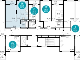 Продается 2-комнатная квартира ЖК 1799, литера 1.1, 41.36  м², 9720068 рублей