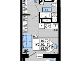 Продается Студия ЖК Октябрь Парк, 2.1, 22.07 м², 3266360 рублей