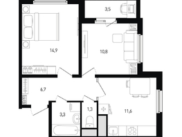 Продается 2-комнатная квартира ЖК Левенцовка Парк, лит 8-11 стр.1, сек.1,2,3, 50.4 м², 6058080 рублей