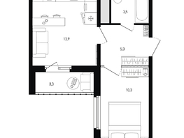 Продается 1-комнатная квартира ЖК Левенцовка Парк, лит 8-11 стр.1, сек.1,2,3, 34.7  м², 4531820 рублей