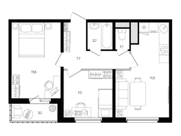 Продается 2-комнатная квартира ЖК Левенцовка Парк, лит 8-11 стр.2, сек.4,5, 55.5 м², 8330550 рублей