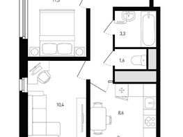 Продается 2-комнатная квартира ЖК Левенцовка Парк, лит 8-11 стр.2, сек.4,5, 44.7 м², 5578560 рублей