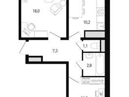 Продается 2-комнатная квартира ЖК Левенцовка Парк, лит 8-11 стр.1, сек.1,2,3, 52.4  м², 7729000 рублей