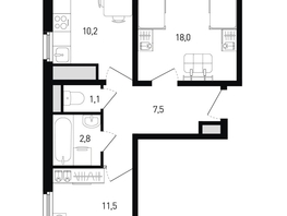 Продается 2-комнатная квартира ЖК Левенцовка Парк, лит 8-11 стр.1, сек.1,2,3, 52.5  м², 7906500 рублей