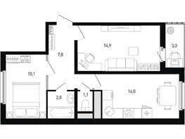 Продается 2-комнатная квартира ЖК 5 элемент Аске, лит 5-12 стр.1, сек.1,2, 52.2 м², 6102180 рублей