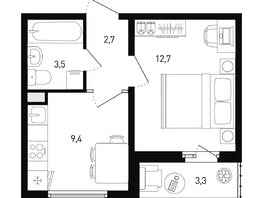 Продается 1-комнатная квартира ЖК 5 элемент Аске, лит 5-12 стр.2, сек.3,4,5,6, 29.9 м², 4927520 рублей