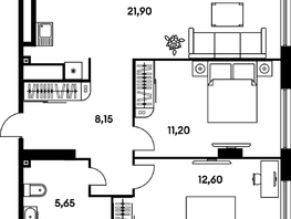 Продается 3-комнатная квартира ЖК Гринсайд, 5.1-5.5, 60 м², 11140000 рублей
