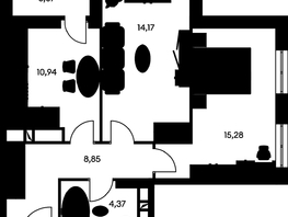 Продается 2-комнатная квартира ЖК Культура, дом 1, 58 м², 9850000 рублей