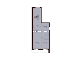 Продается 3-комнатная квартира ЖК Академия, 2 этап, 65.1  м&sup2;, 10285800 рублей